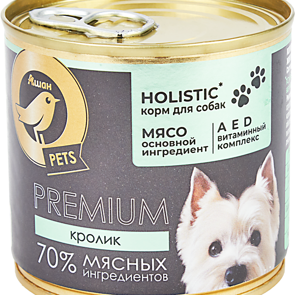 Влажный корм для собак Ашан Золотая птица с кроликом в желе