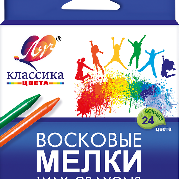 Мелки восковые Классика 24 цвета круглые ТМ Луч