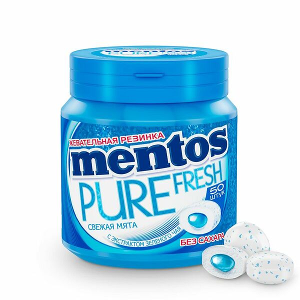 Жевательная резинка Mentos Pure Fresh Свежая мята, 100г