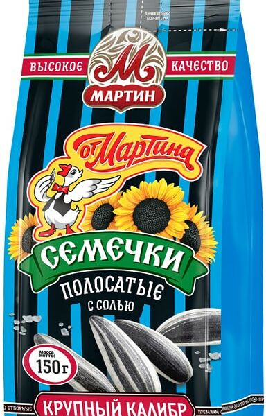 Семечки подсолнечные От Мартина отборные полосатые с солью 150 г