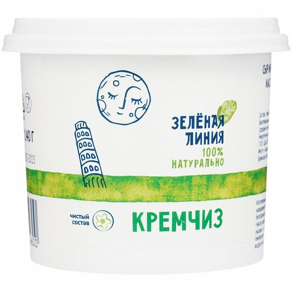 Сыр Зелёная Линия Кремчиз мягкий сливочный 70%, 140г