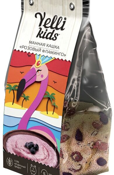 Каша Yelli Kids манная розовый фламинго 100г
