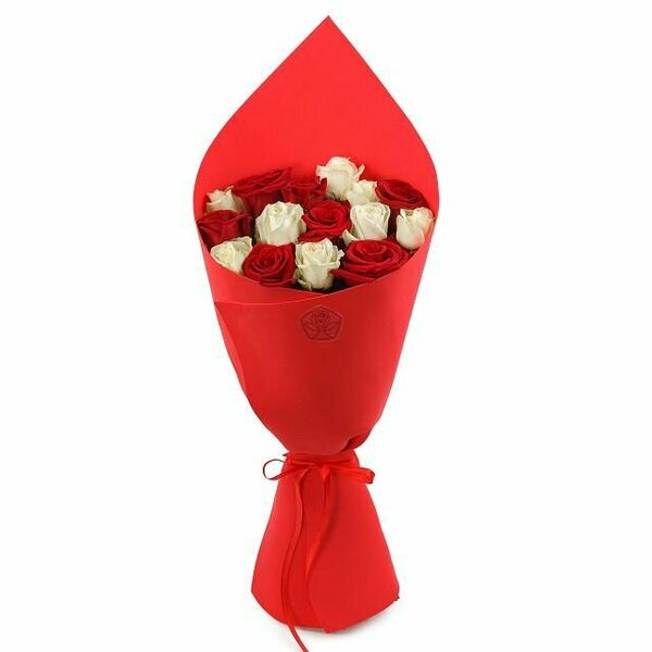 Букет из роз Арлекино (миди) 60 см