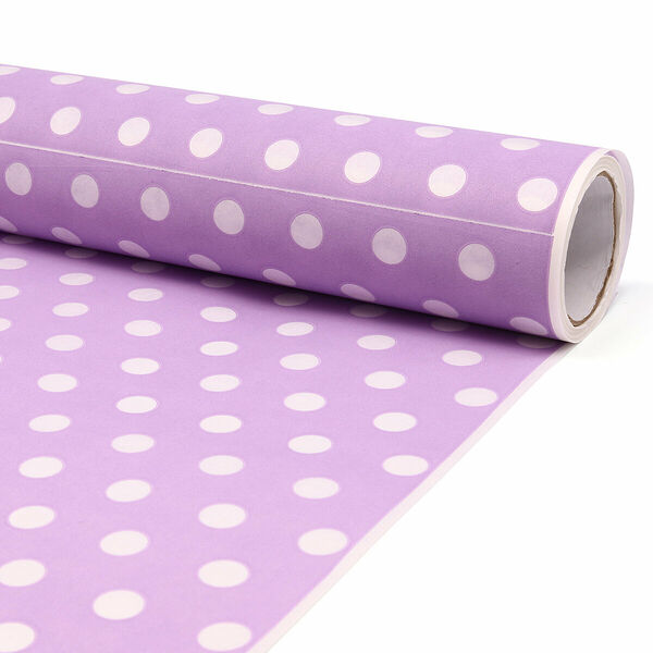 74897 Бумага белая крафт 50г/м2, 70см*10м Жемчужины сиреневый светлый