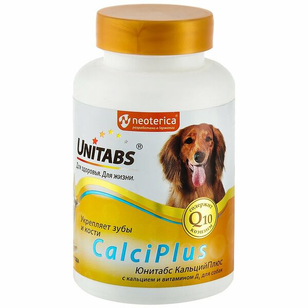 Витамины Unitabs CalciPlus с Q10 для собак 100 шт.