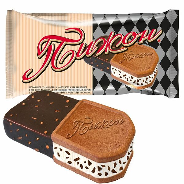 Мороженое пломбир Фабрика Грез Пижон печенье-шоколад-арахис в глазури 90 г