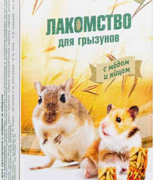 Лакомство для грызунов Triol Standard с мёдом и яйцом, 3 шт.