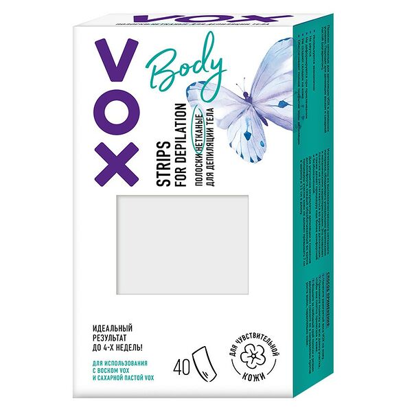 Полоски нетканые для депиляции тела `VOX` 40 шт.