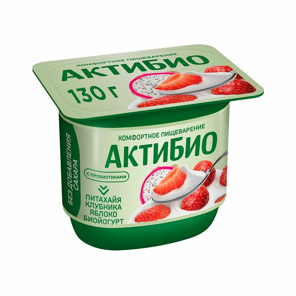 Биойогурт Актибио клубника яблоко питахайя 2.9%