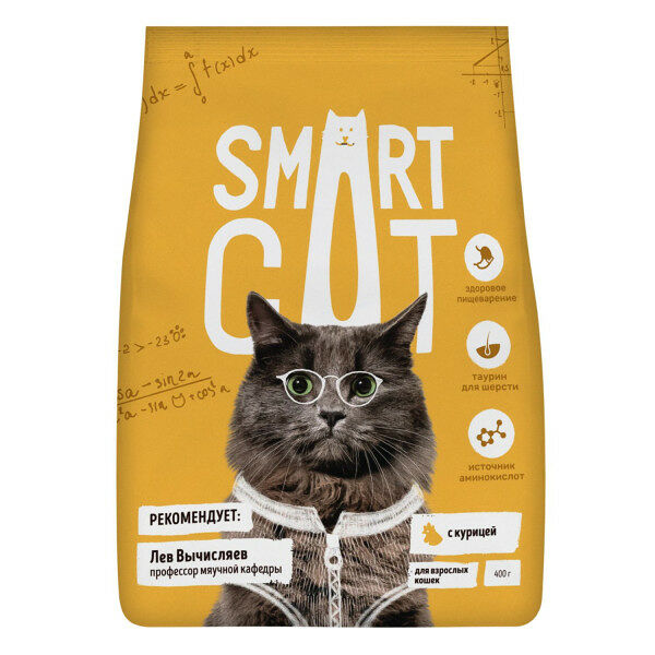 Сухой корм Smart Cat для взрослых кошек с курицей