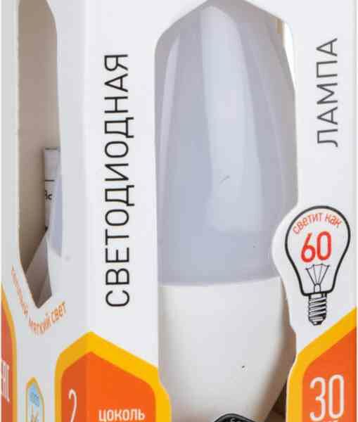 Лампа светодиодная Эра E14 2700K теплый свет, свеча B35, 7 Вт