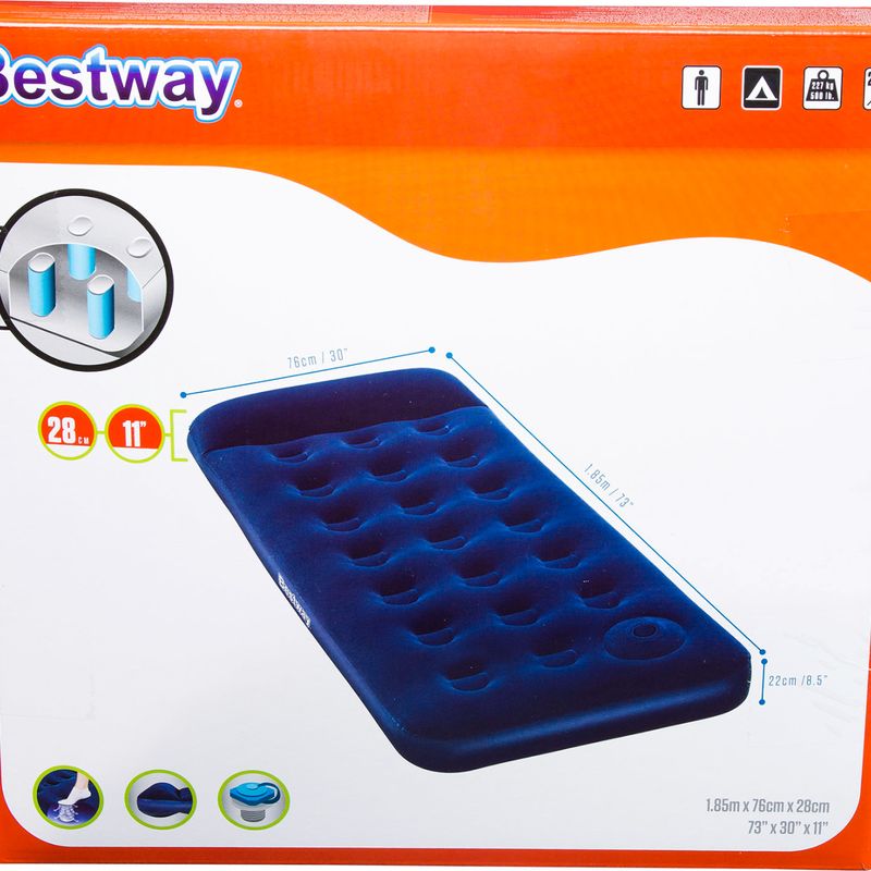 

Матрас надувной Bestway Easy Inflate 67223 одноместный со встроенным ножным насосом 185х76х22 см