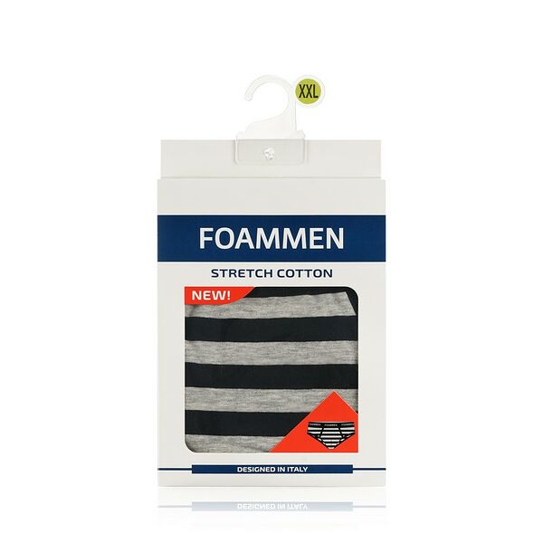 Мужские трусы-слипы Foammen Fo210004-1, широкая серая полоска, L