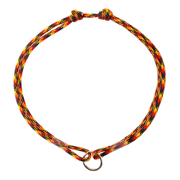 Шнурок для адресника из парашютного паракорда для кошек и собак (45-75 см) желто-красный