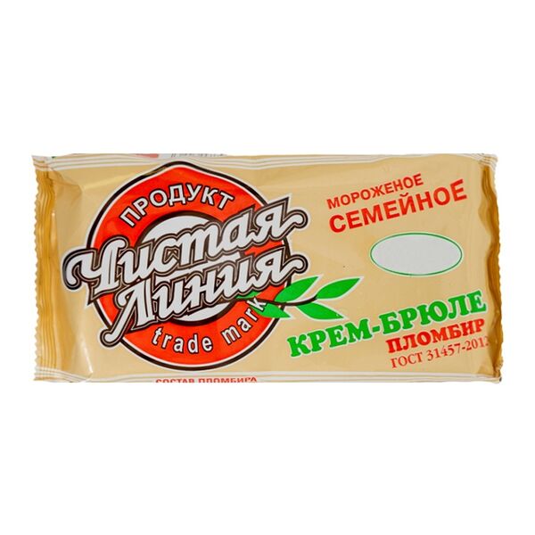 Мороженое Чистая Линия пломбир крем-брюле, 200 г