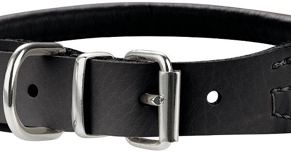 Hunter ошейник кожаный Round&Soft Elk 24 - 27 см., Черный