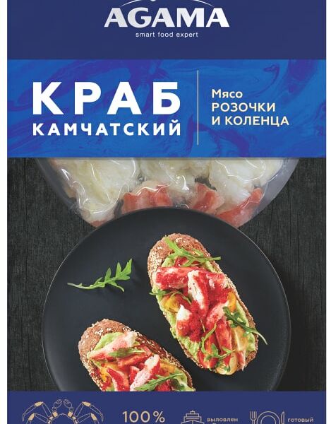Краб Agama Камчатский Мясо розочки и коленца 200г