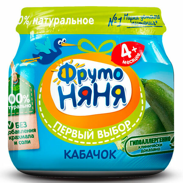 Пюре ФрутоНяня 80г из кабачков с 4 месяцев