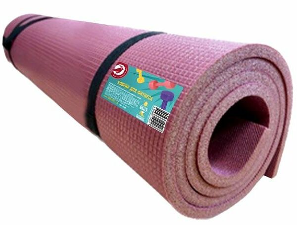 Коврик для фитнеса Ашан Красная птица бордовый, 150х65 см