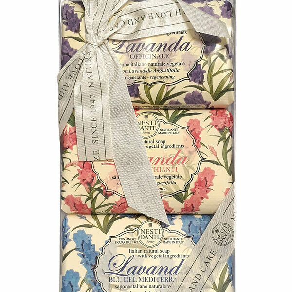 Набор мыла Nesti Dante Lavanda: Rosa del Chianti 150 г, Officinale 150 г, Blu del Mediterraneo 150 г