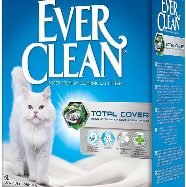 Наполнитель для кошачьего туалета Ever Clean Total Cover с микрогранулами двойного действия 6л
