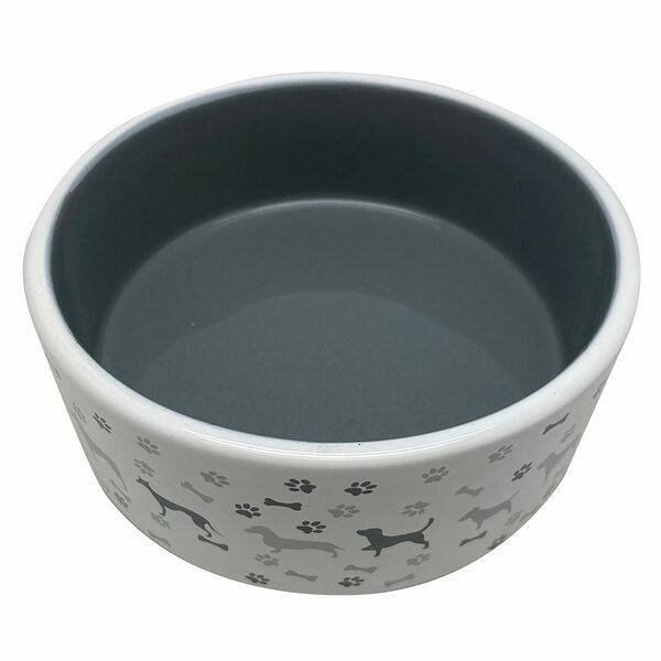 Миска для животных FOXIE Dogs & Paws серая керамическая 12,5х12,5х5см 350мл