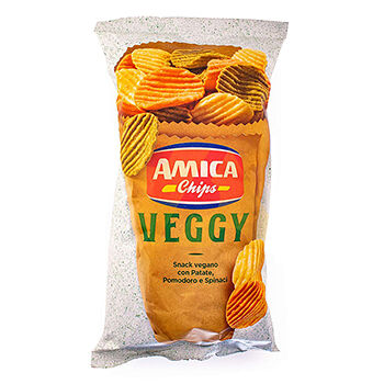 Чипсы картофельные Amica Chips Veggy cо вкусом томатов и шпината 110 г, Италия