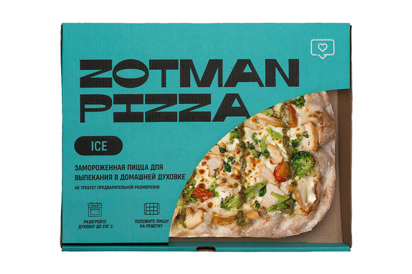 Пицца Zotman Цыпленок с песто 450 г Продукт замороженный 