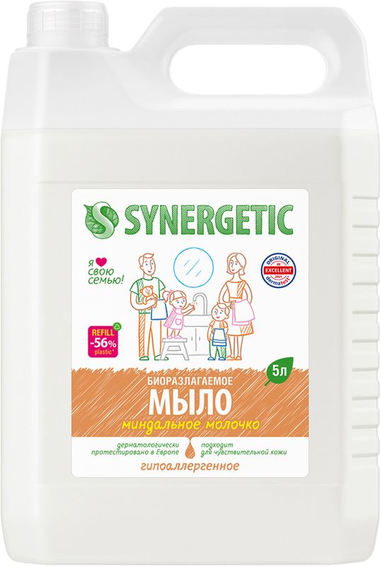 

Мыло Synergetic жидкое миндальное молочко, 5 л