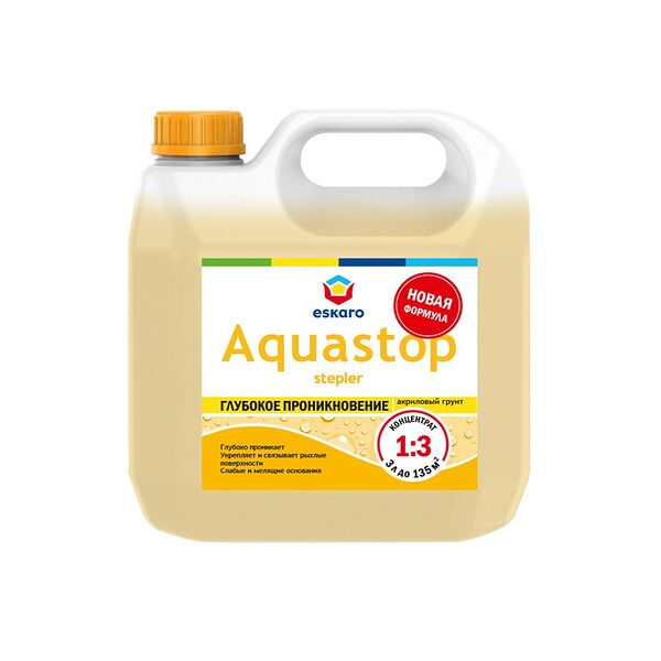 Грунт глубокопроникающий ESKARO Aquastop Stepler, 3л