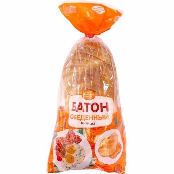 Батон Волжский пекарь Обеденный нарезка 