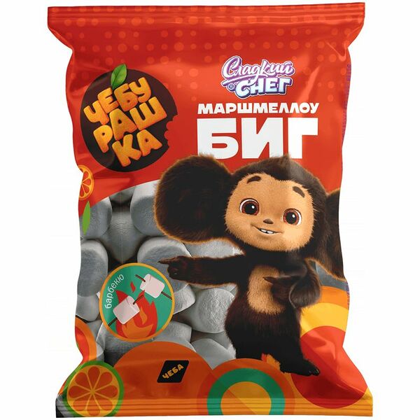 Зефир Сладкий Снег Next Marshmallows Big жевательный со вкусом ванили, 200г