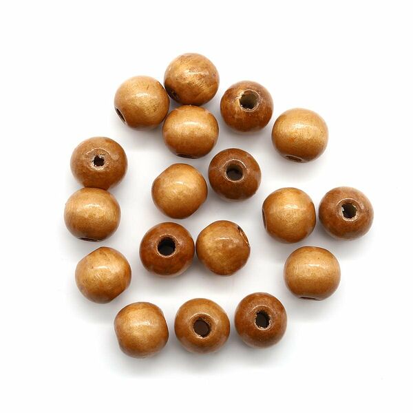 Деревянные бусины круглые, 16мм, 50 гр(коричневый)