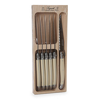 Набор ножей Andre Verdier для мяса в деревянном пенале Laquiole упк 6 шт Франция