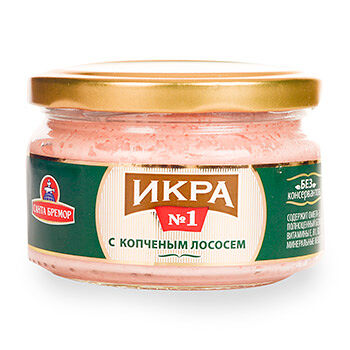 Икра деликатесная с копченым лососем Санта Бремор, 180г
