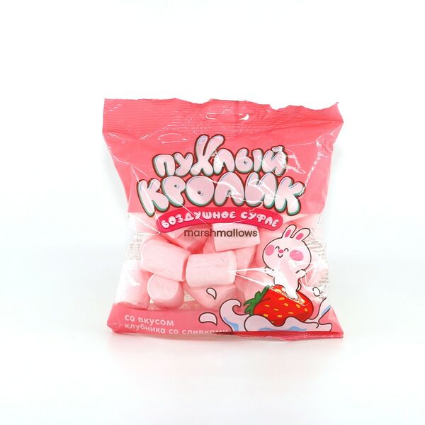 Воздушное суфле  «Пухлый кролик»: со вкусом Клубника со сливками вес 85 гр.