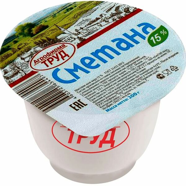 Сметана Агрофирма труд 15%
