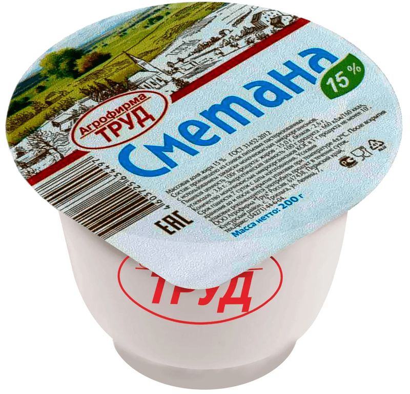 

Сметана Агрофирма Труд 15% 200 г