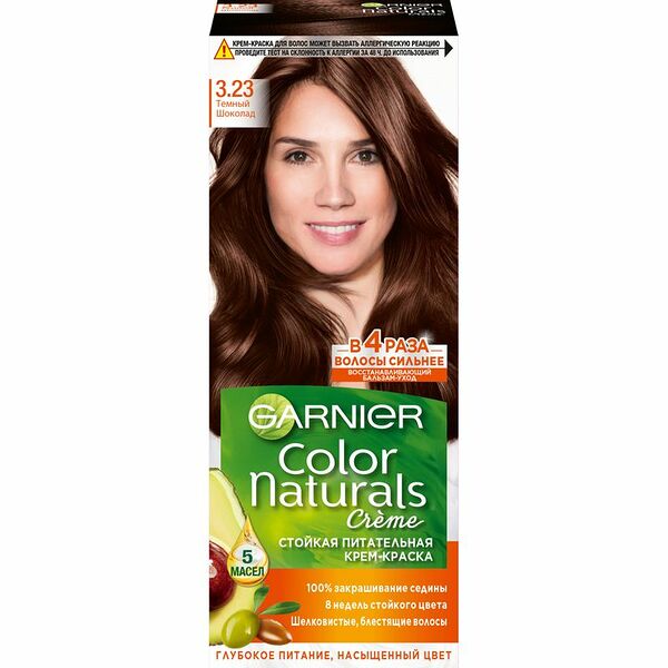 Garnier Стойкая питательная крем-краска для волос Color Naturals, оттенок 3.23 Темный шоколад