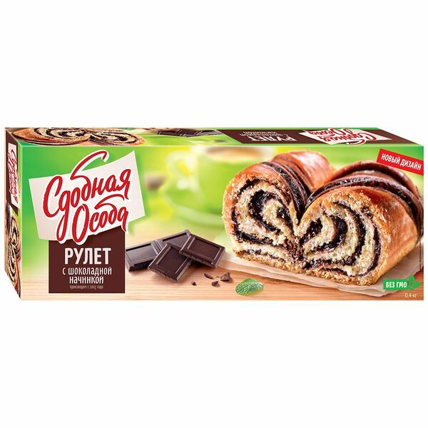 Рулет Сдобная Особа с шоколадной начинкой, 400г