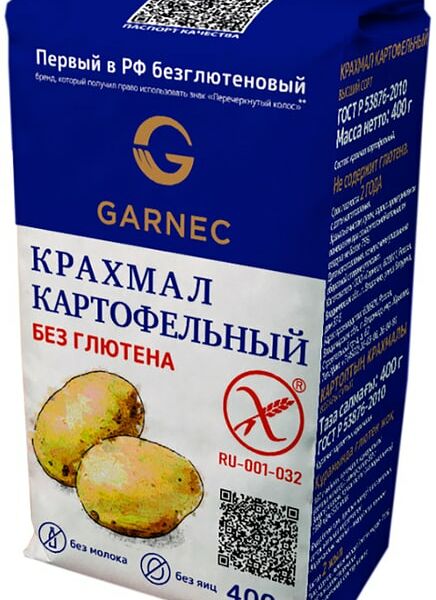 Крахмал Garnec Картофельный без глютена 400г