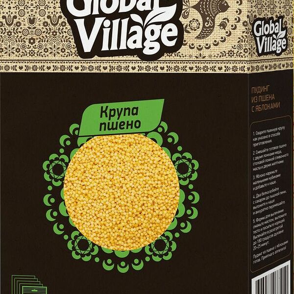 Крупа Global Village пшено шлифованное в пакетиках для варки 5х80г