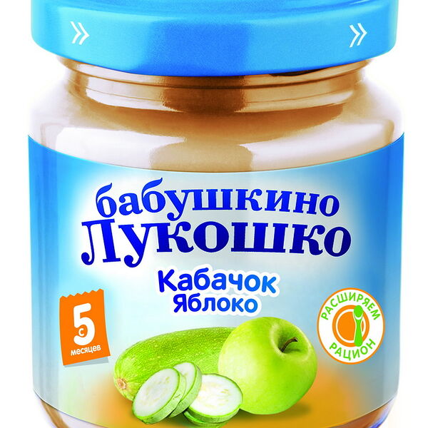 Пюре пл/овощн Бабушкино Лукошко из кабачков и яблок 100г ДП