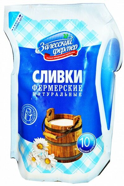 Сливки фермерские жир. 10 % кувшин залесский фермер