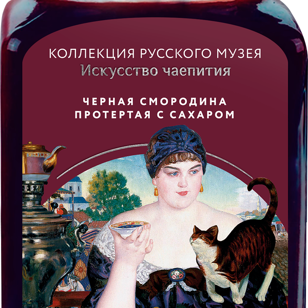 Черная смородина ЛЕНТА Русский музей, протертая с сахаром, 370г