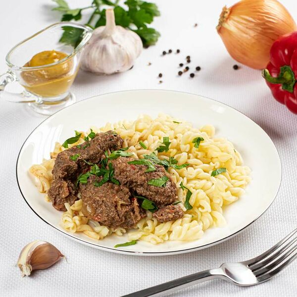 ПалычЛанч Говядина томлёная в собственном соку с макаронами 210 г