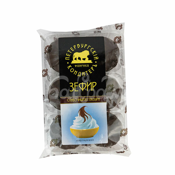 Зефир 390гр Сливочный в глазури Петербургский КондитерЪ лоток