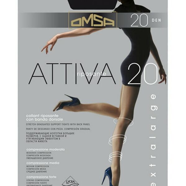Колготки Omsa Attiva Nero 2 размер 20 den