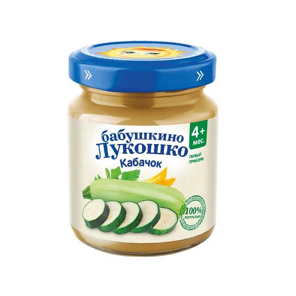 Детское питание Пюре Бабушкино Лукошко 100гр Кабачок с 4мес ст/б
