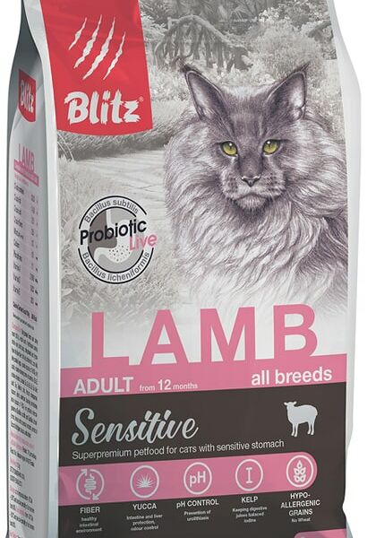 Сухой корм для кошек Blitz Adult cat Ягненок 2кг
